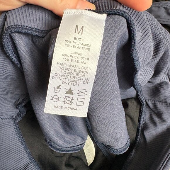 Navy Blue Ribbed Bikini Set Size M - Picture 8 of 12